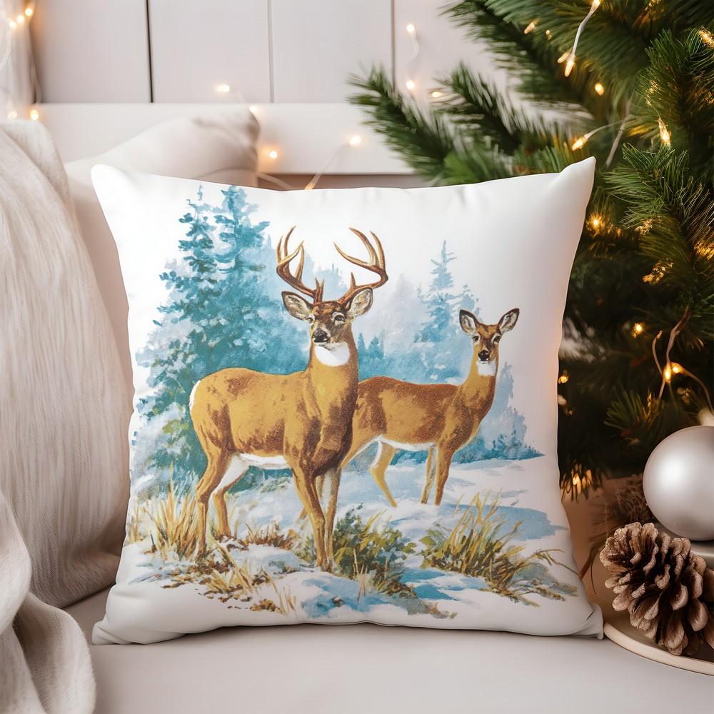 Home Decor Shiny Snowflakes: Festive Pillow Cover Decor Pattern Cushion Cover Suitable for Sofa Bedroom Car Pillow Cover