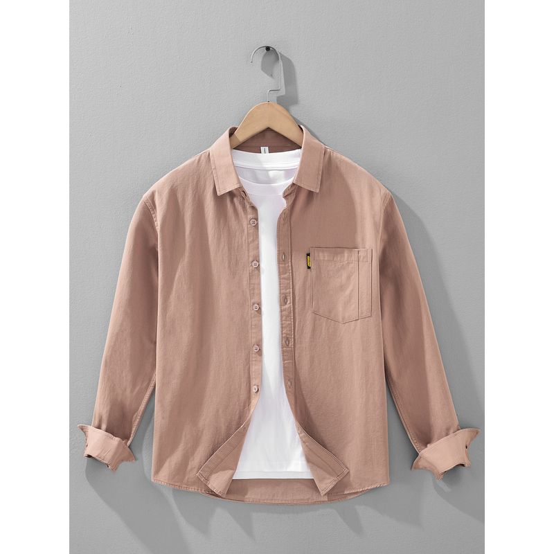 Spring and Autumn Japan Fashion Hong Kong Style Retro Long Sleeve Shirts Men's Washed Cotton Loose Casual Shirt Outerwear 100% Cotton