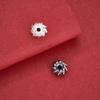 S925 Sterling Silver Leaf and Sawtooth Wheel Bead Spacer for DIY Buddhist Bracelet Jewelry
