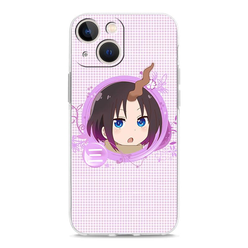 Dragon Maid Anime For iPhone 14 13 11 12 Pro Max X XR XS Phone Case For iPhone 14 7 8 Plus SE Clear Soft Silicone Cover Fundas