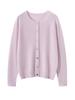 100% Pure Cashmere Osmanthus-Stitch Women's Cardigan: Autumn/Winter Solid Color, Round Neck Sweater, Warm & Versatile Knit Outerwear.