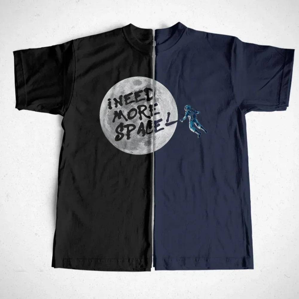 I Need More Space Print Unisex T Shirt Cool Astronaut Print Funny Men Tshirt O-neck T-shirt Men Tee Shirt