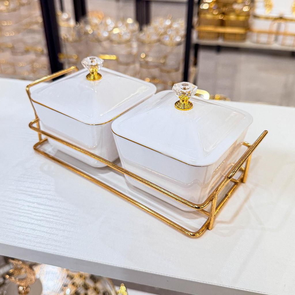 Luxury Multifunctional Fruit and Snack Compartment Plate for Home, Bar, and KTV