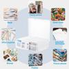 Opbergdoos voor Foto's met Handvat, Opbergcontainer Organizer voor Foto's met 16 Binnenbakjes en 1 Vel Labels voor Foto's, Kunst