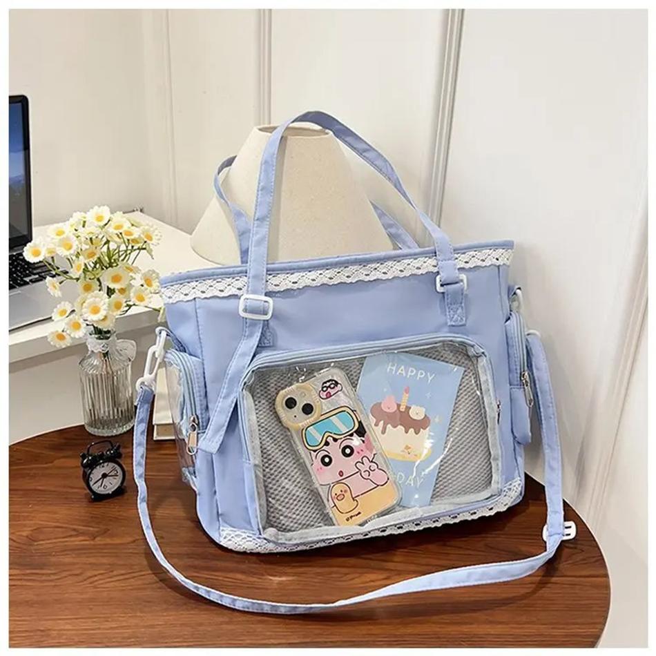 Ballet Girls Large Capacity Kawaii Itabag Japanese Transparent Jk Shoulder Crossbody Bags Gift For Friends Teenage School Bags