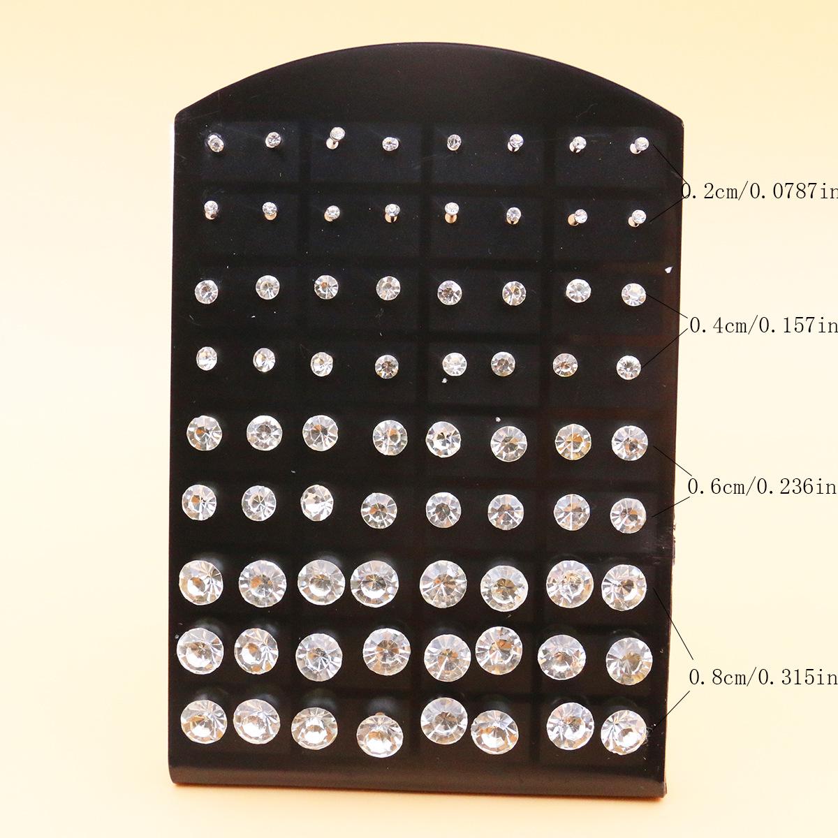 

Набор женских серег с белыми стразами, 36 пар - Смешанные размеры Mixed Sizes: 2mm, 4mm, 6mm, 8mm