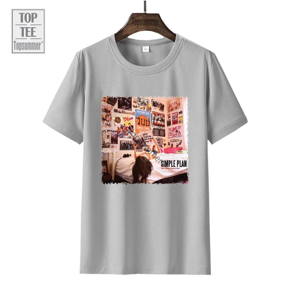 Ge allt! Album T-shirt Simple Plan Turné T-shirt Tonåringar Sommarmode Oversized T-shirts Pojke Flicka Grafiska Tryck T-shirts