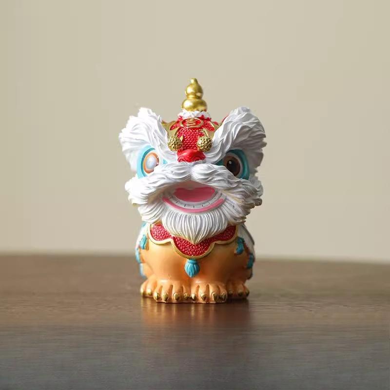 

1pcs New Chinese Style Lion Dance Desktop Decoration Tea Table Decoration Resin Tea Pet Lion Dance Tea Ceremony Accessories 4.5x6.7x8cm червоний