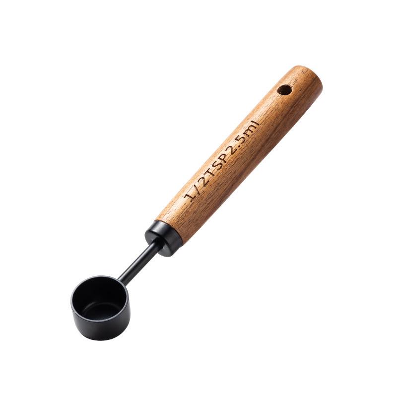 8-Piece Stainless Steel & Walnut Measuring Spoon and Cup Set for Baking and Coffee