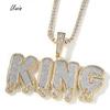 Iced Out Large Size Water Drop Letter Pendant Custom Name Necklace Letters Pendant Hiphop Jewelry