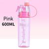 600ml New Creative Spray Water Bottle Portable Atomizing Bottles Outdoor Sports Gym Drinking Drinkware Bottles  Water Gourds