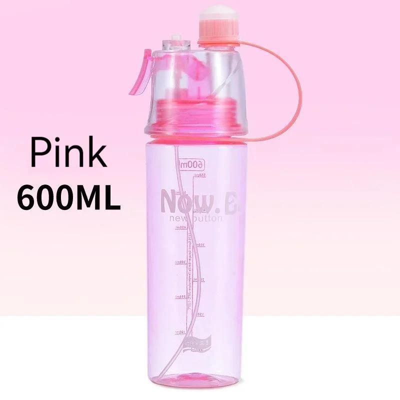 600ml New Creative Spray Water Bottle Portable Atomizing Bottles Outdoor Sports Gym Drinking Drinkware Bottles  Water Gourds