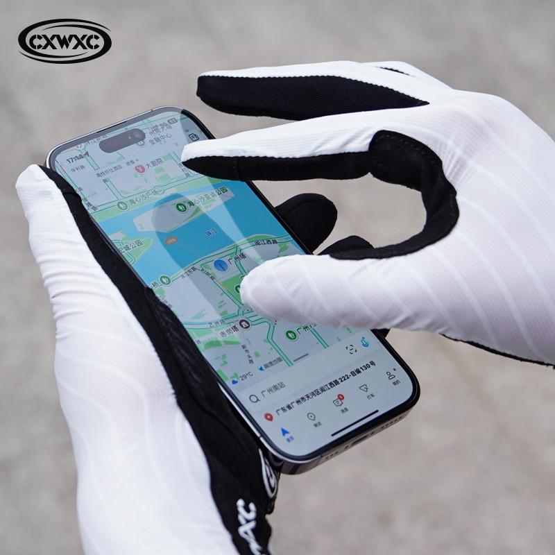 CXWXC Touch Screen Long Full Fingers Gloves Breathable Sports Cycling Gloves MTB Road Bike Riding Racing Women Men Mittens