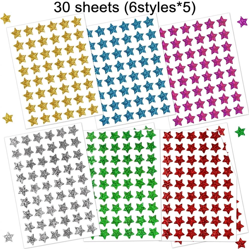 1620Pcs Holographic Star Stickers 6 Colors 1.5Cm Kids Reward Stickers For Classroom Behavior Chart Teacher Supplies