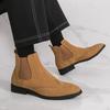 New Summer Chelsea Boots British Casual Comfortable Business Office Matte Leather Boots Black Brown Men Boots