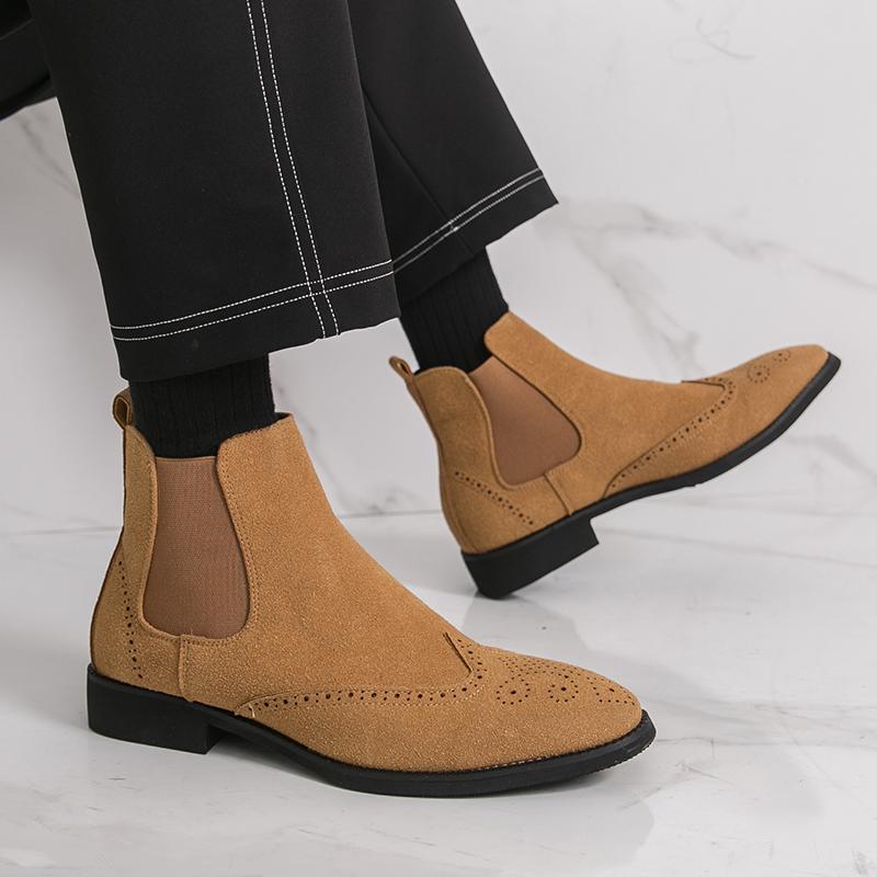Fashion New Summer Fashion Chelsea Boots British Casual Comfortable Business Office Fashion Matte Leather Boots Black Brown Men Boots