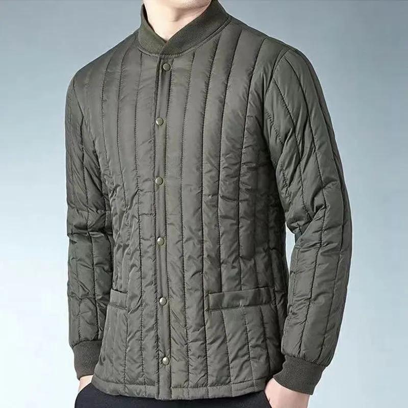Men's Winter Thickened Warm Coat Plus Size Short-Length Fleece-Lined Jacket for Middle-Aged and Elderly Men