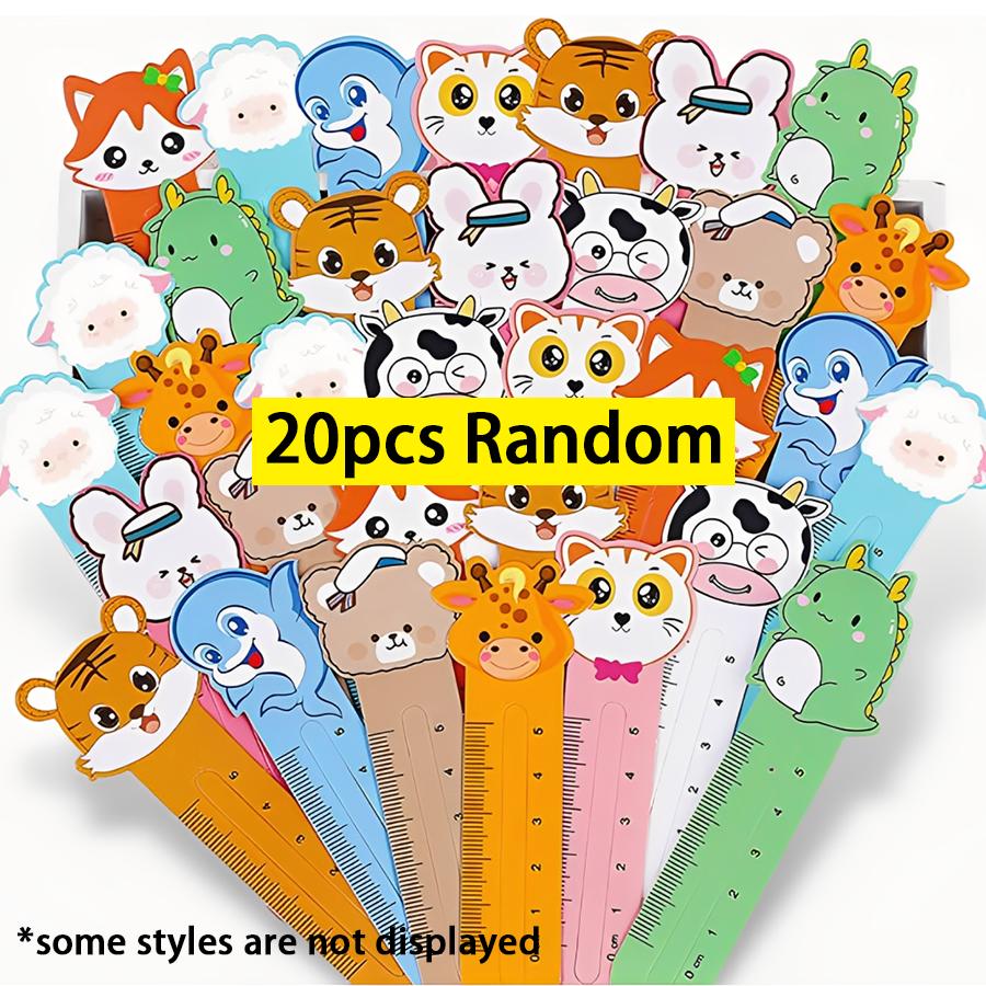 20/100pcs Cartoon Animal Themed Ruler Bookmark Office Study Book Index Multi-functional Paper Stationery Practical Gift XJM