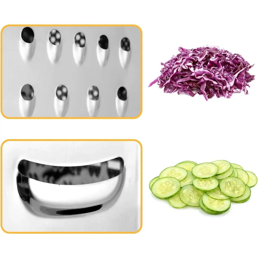 Stainless Steel 6 Sided Blades Box Grater Container Multipurpose Vegetables Cutter Manual Cheese Graters Kitchen Accessories