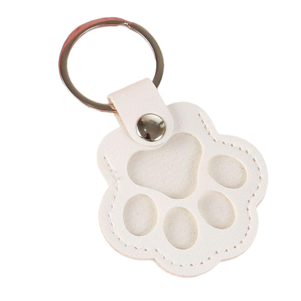 Pet Hair Keepsake Keychain PU Pet Keychains Hair Collector Cute Paw-Shaped Memorial Charm for Men Girls Wallet Women Mobile