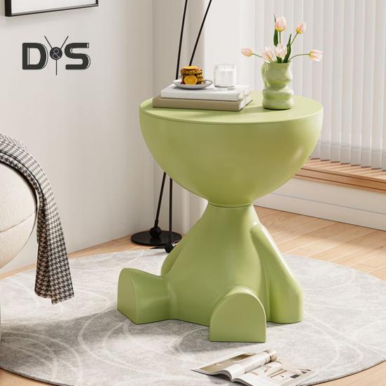 Flacher Couchtisch mit Ablagefach, runder Beistelltisch, für Schlafzimmer, Küche, Wohnzimmer, kleiner Raum, Sofa, Nachttisch, Beistelltisch