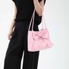 Bucket Bag INS Tote Bag Solid Color Fashion Underarm Bag Casual PU Bow Shoulder Bag  Children