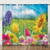 Curtains Flower Fresh Sunflower 3D Digital Printing Blackout Curtain Punching