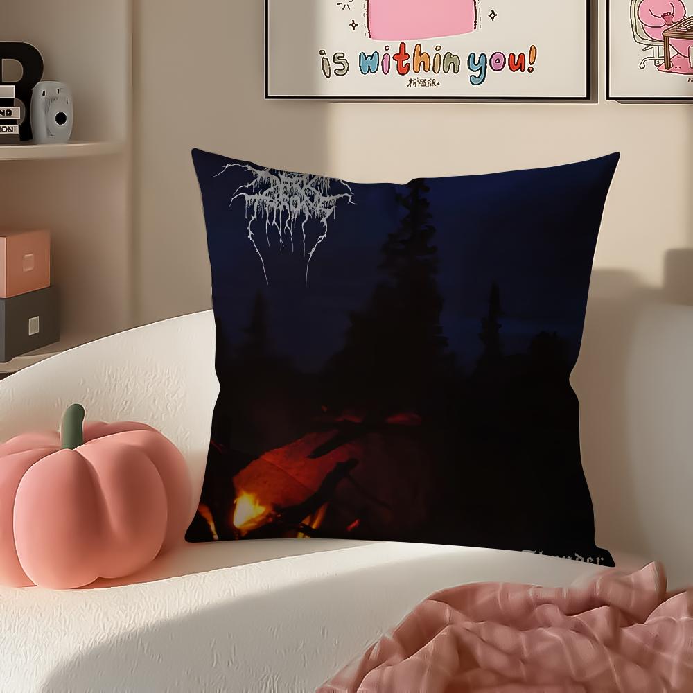Black Metal Norwegian Art DDarkthrone Pillow Cushion Cover Pillowcase Short Plush Invisible Zipper Room Sofa Cushion Cover