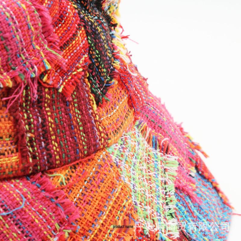 Unisex Ethnic Patchwork Wide-Brim Fisherman Sun Hat
