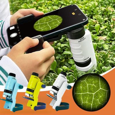 Dětský přenosný mikroskop Biologické vzdělávací hračky pro děti Domácí školní vědecká sada LED světlo 60X-120X STEM Dárková lupa