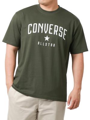 Converse Khaki Short Sleeve Sizes and Logo Men's T-Shirt, 3L, 4L, 5L, Print, Moisture-Wicking, Quick-Drying