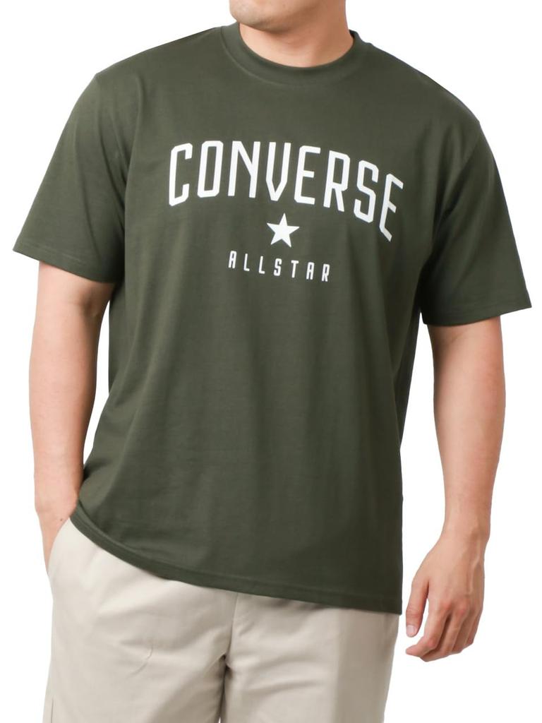 Converse Khaki Short Sleeve Sizes and Logo Men's T-Shirt, 3L, 4L, 5L, Print, Moisture-Wicking, Quick-Drying