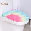 Toilet Lid Cover Soft Plush Colorful Bathroom Toilet Seat Cushion Pad Non-Slip Universal Fit Velvet Toilet Mat