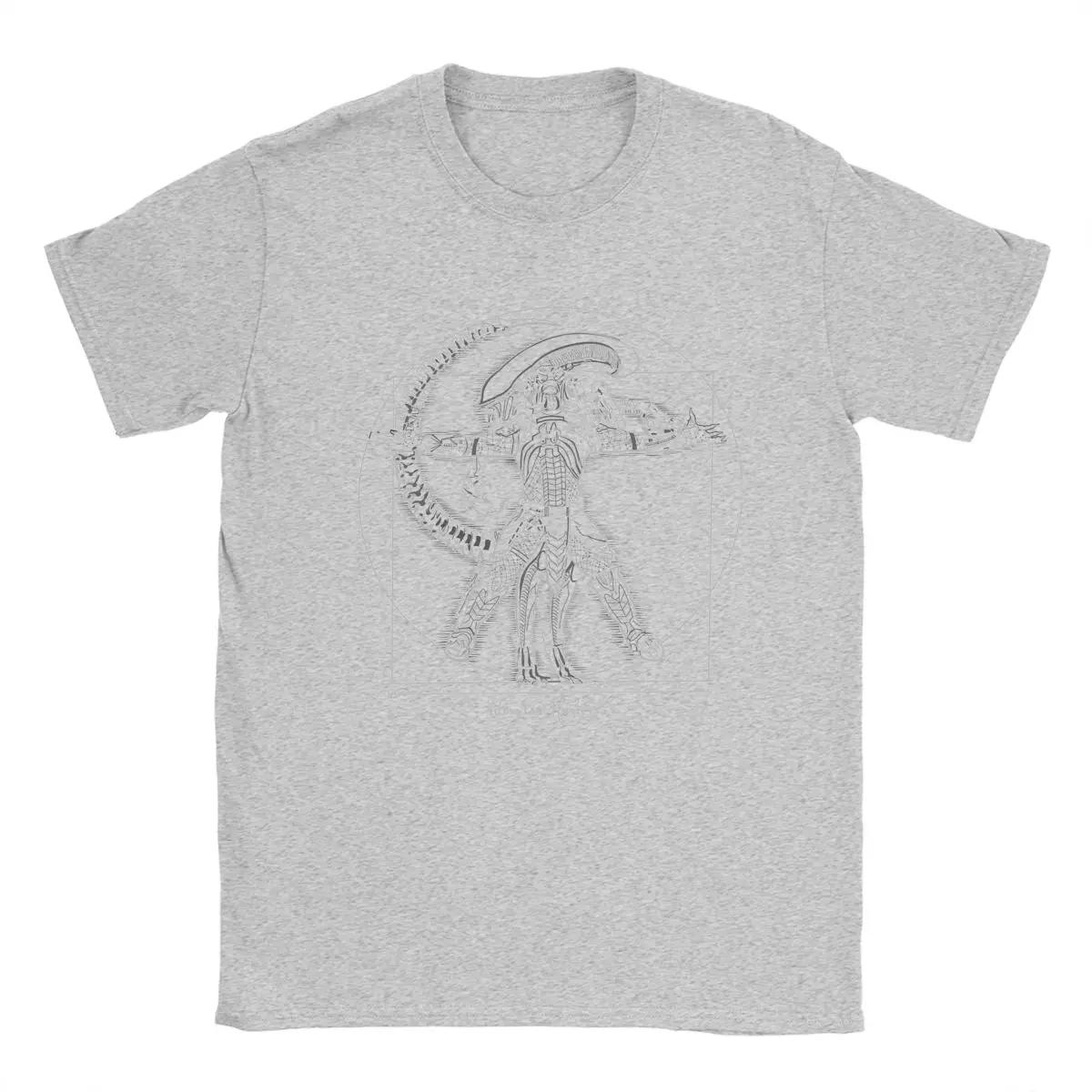 

Винтажная футболка Vitruvian Hunters Alien Movie Xenomorph для мужчин с круглым вырезом, 100% хлопок, футболки с коротким рукавом, новое поступление, топы S серый