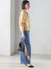 SHIPS for Italian Yarn Short One Size women's Lamé Cardigan, 316211017, Gold,