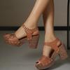 Damsandaler 2025Sommar Nya Romanska Sandaler Plattform Högklackade Sandaler för Kvinnor Lyx Metallspänne Casual Strandskor