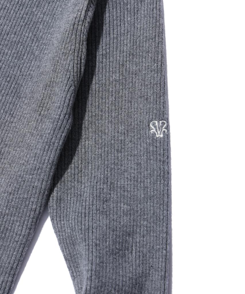 YOUHEE Basic Logo Knit Melange Gray