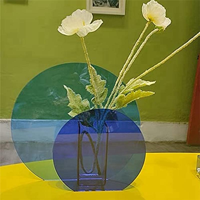 2025+ Acrylic Vases Are Used for Wedding Centerpieces, Home Decor, and Office Decor Vases (Blue Double Rings)