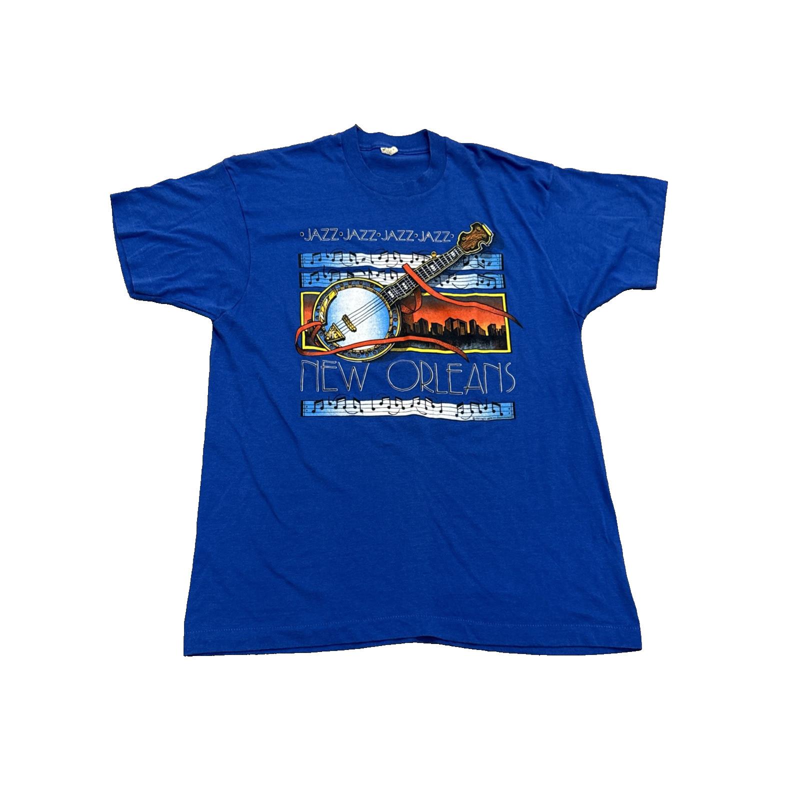 New Orleans Shirt Mens M Jazz Bourbon Street The Big Easy Mardi Gras 80s Vintage S