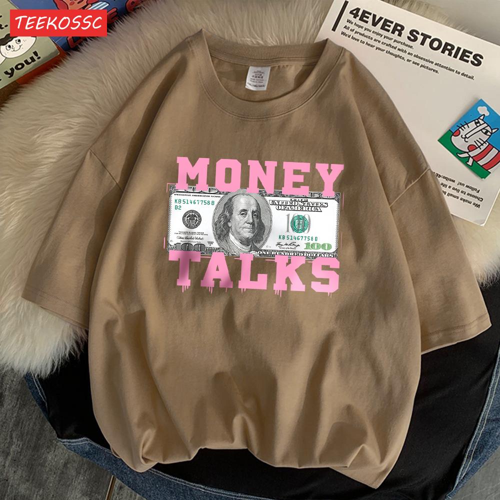 

Деньги Говорят Сила Доллара США Женские Шикарные Футболки S-Xxxl Дизайн Футболок Повседневная Футболка Старшая Улица Короткий Рукав M