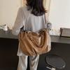 New Casual Style Canvas Satchel Large Capacity Daily Commuter Pocket Shoulder Bag