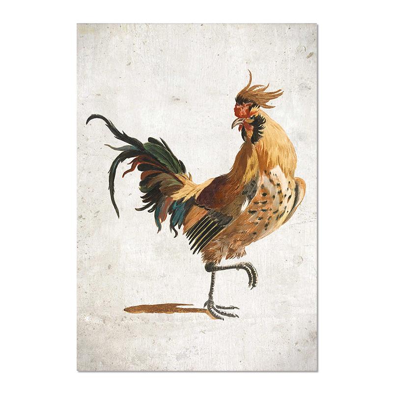 

Деревенский Фермерский Петухи Винтажный Постер Ферма Курица Настенное Искусство Картина Печать на Холсте Кухня Комната Домашнее Украшение Живопись Cuadro 21cm×30cm NoFrame