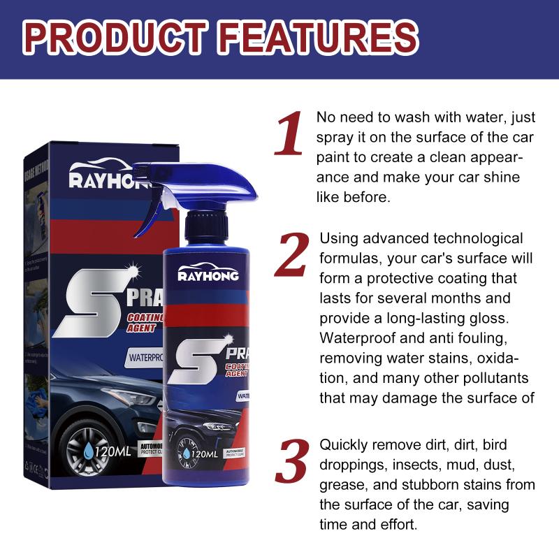 Car Plastic Parts Refurbish Agent 3 In Ceramic Coating Spray Deep Shine Fast Acting Auto Detailing Surface Cleaner