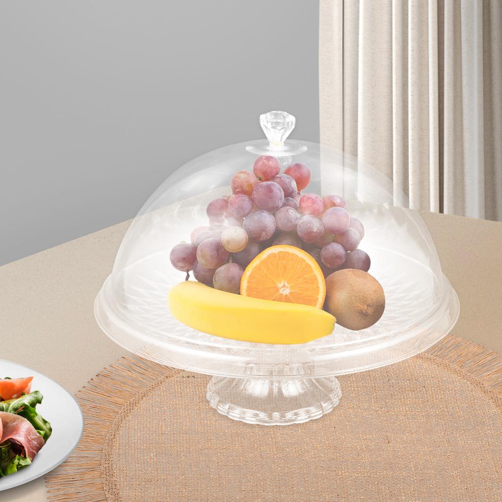 Cake Stand with Dome Clear Dessert Tray for Party Wedding Premium Pet Material Scratch Resistant Cake Display Stand