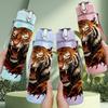 1PC Fierce Tiger Wild Animal Pattern 750ml Color Plastic Sports Water Bottle Leakproof Flip Straw Lid Suitable for Sports Office Home Use
