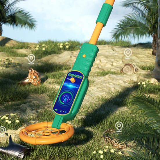 Kids Metal Detector with Light Sound Retractable Handle Handheld Metal Finder Tool Toddlers Outdoor Activity Beach STEM Toy Boys Girls Gift