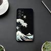 The Great Wave Off K-Kanagawa Phone Case Black Silicone Soft For Samsung S25,S24,S21,S22,S23,S30,Ultra,S20,Plus,Fe,Lite