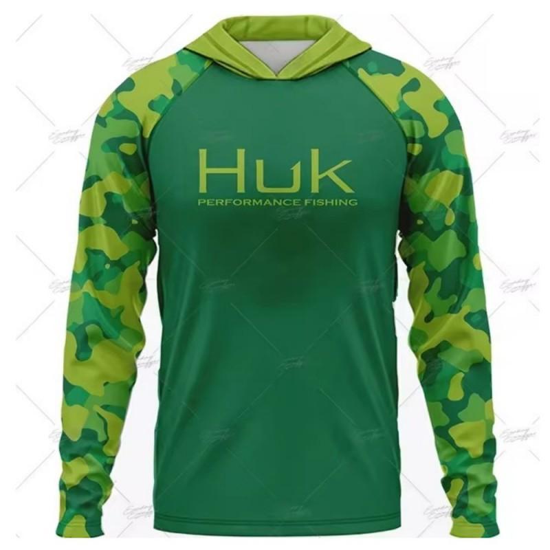 HUK Long-sleeved Hooded Fishing Suit With UV Sun Protection UPF50 + Luya