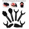 6Pcs Dental Orthodontic Black Background Po Image Contrast Board Metal Oral Cheek Plate With Scale Mark Autoclavable Tools