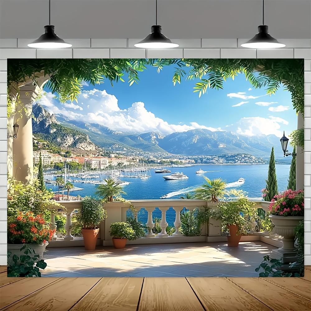 1 piece, spring-themed garden backdrop, elegant spring and summer garden, suitable for party decoration and outdoor decoration.